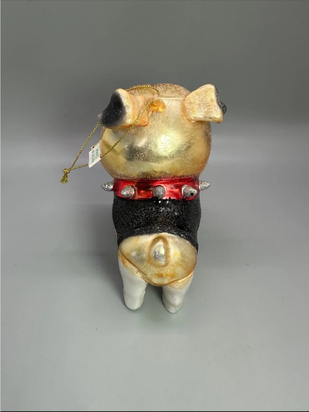 Fabulous Bulldog /Pug Glass Christmas Ornament Holiday Dog